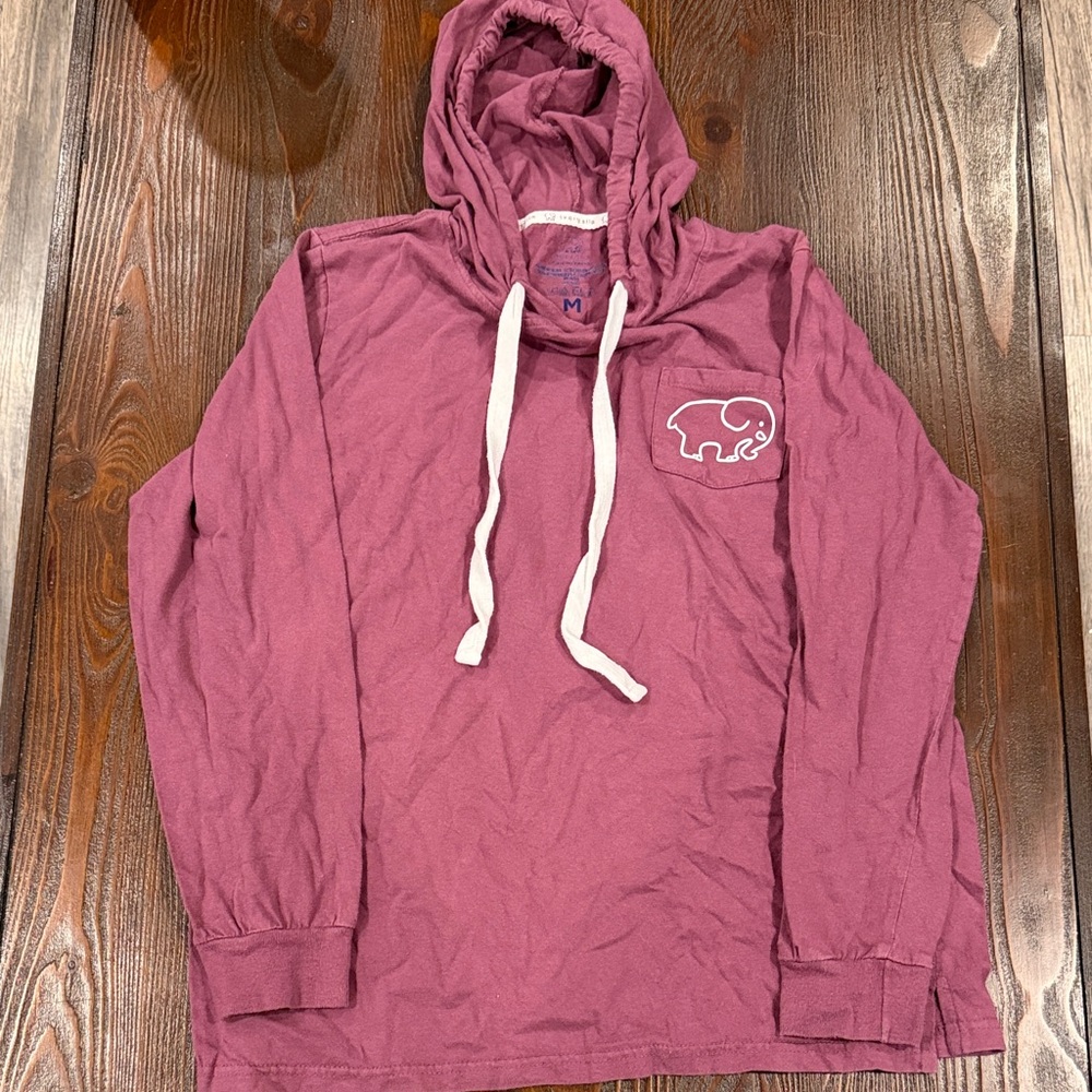 Ivory Ella Maroon Hoodie with White Accents